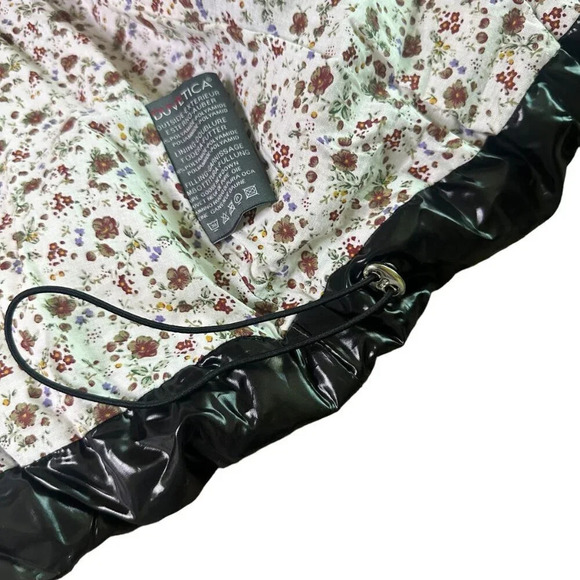 Duvetica Black Patent Real Down Coat Jacket Snap-Down Ruffle Rare Size Small 38 - Picture 12 of 16